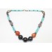 String Necklace Women Oxidized Metal Natural Multi Color Gem Stones B20